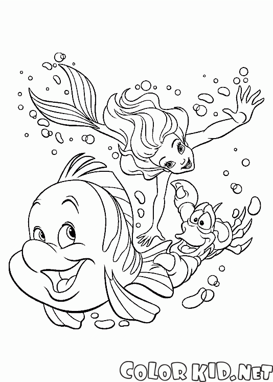 السمك المفلطح سيباستيان وحورية البحر الصغيرة