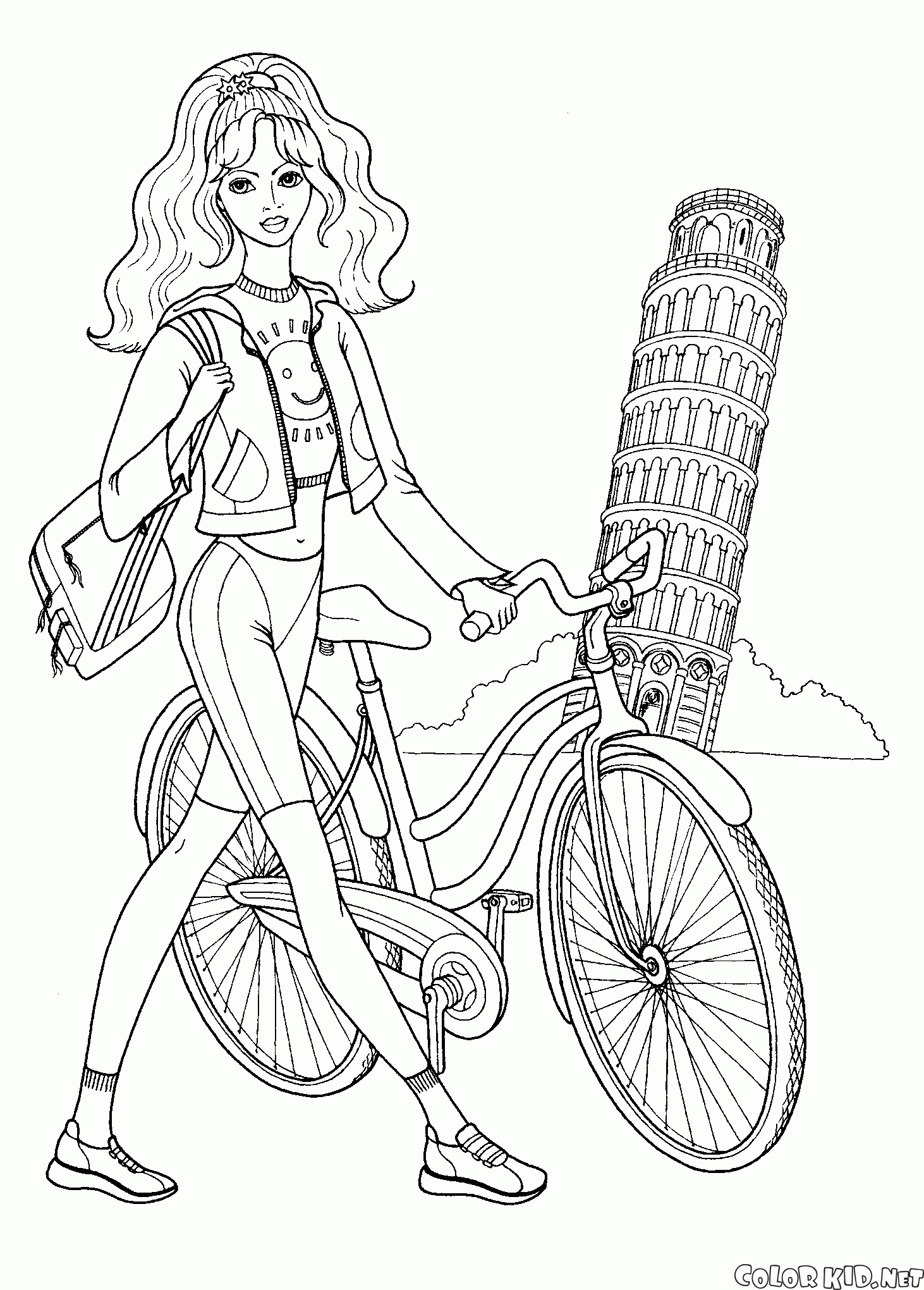 فتاة مع دراجة