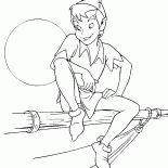 بيتر مع القمر في الخلفية