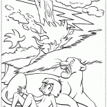 البرق يضرب شجرة