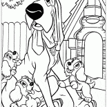 كلب كبير والجراء