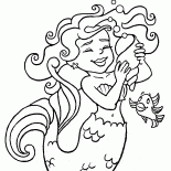 حورية البحر مع محارة