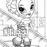 الفتاة في متجر لبيع الملابس