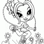 الفتاة مع حبل الطفر