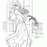 باربي وباقة من الزهور