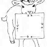 الضأن مع اكليلا من الزهور على رأسه