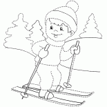 التزلج الصبي في الغابة