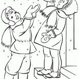 الأطفال اصطياد الثلج