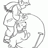 صبي ينحت ثلج