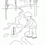 القارب يطفو على النهر