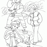 الفتيان والقوارب