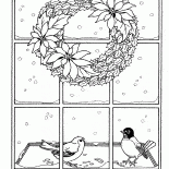 الثلوج خارج النافذة