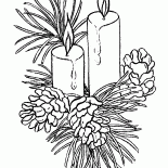 شموع عيد الميلاد على فرع